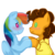 Size: 894x894 | Tagged: safe, artist:stockingstreams, cheese sandwich, rainbow dash, earth pony, pegasus, pony, g4, blushing, cheesedash, female, male, mare, pointy ponies, shipping, simple background, stallion, straight, transparent background