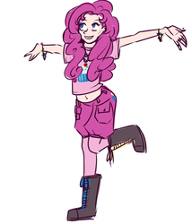 Size: 726x847 | Tagged: safe, artist:inlucidreverie, pinkie pie, human, g4, belly button, female, humanized, midriff, solo