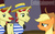 Size: 612x380 | Tagged: safe, screencap, applejack, flam, flim, g4, leap of faith, my little pony: friendship is magic, flim flam brothers