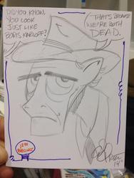 Size: 768x1024 | Tagged: safe, artist:andypriceart, pony, abe vigoda, barney miller, det. fish, detective fish, ponified, solo, traditional art