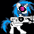 Size: 120x120 | Tagged: safe, artist:one-up, dj pon-3, vinyl scratch, g4, 8-bit, dubstep, dubstep gun, female, gif, non-animated gif, saints row, saints row iv, solo