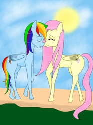 Size: 1936x2592 | Tagged: safe, artist:jordynthekiller, fluttershy, rainbow dash, g4, female, lesbian, ship:flutterdash, shipping