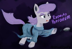 Size: 1212x832 | Tagged: safe, artist:hereticalrants, boulder (g4), maud pie, earth pony, pony, g4, female, harry potter (series), latin, patronus, pun, solo