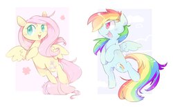 Size: 1139x701 | Tagged: safe, artist:milkii-ways, fluttershy, rainbow dash, g4