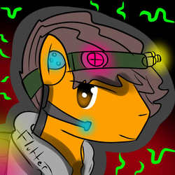 Size: 750x750 | Tagged: safe, artist:pizzaawpon-ee, oc, oc only, oc:hardwired hooves, earth pony, pony, clothes, solo, sweater