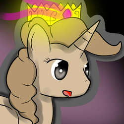 Size: 750x750 | Tagged: safe, artist:pizzaawpon-ee, oc, oc only, oc:coffee puff, pony, unicorn, crown, solo