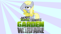Size: 1024x576 | Tagged: safe, artist:oobrushstrokeoo, derpy hooves, pegasus, pony, g4, female, mare, plants vs zombies, solo