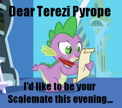 Size: 436x386 | Tagged: safe, edit, edited screencap, screencap, spike, dragon, friendship is magic, g4, caption, cropped, homestuck, image macro, letter, male, meme, quill, scalemate, scroll, solo, spike's love letters, terezi pyrope, tongue out, twilight's canterlot home, window, writing