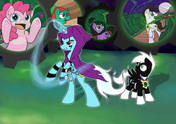 Size: 4961x3508 | Tagged: safe, artist:teengirl, pinkie pie, g4, clockwork, crossover, danny phantom, ponified, sam manson, tucker foley