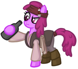 Size: 1332x1180 | Tagged: safe, artist:thecheeseburger, berry punch, berryshine, g4, bottle, crossover, female, jack sparrow, pirates of the caribbean, solo, why is the rum gone