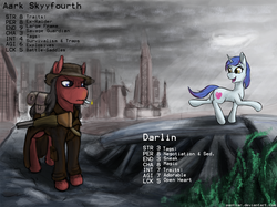 Size: 1463x1097 | Tagged: safe, artist:pantzar, oc, oc only, fallout equestria, commission, reference sheet
