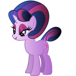 Size: 3000x3000 | Tagged: safe, artist:keytee-chan, twilight sparkle, pony, unicorn, g4, alternate hairstyle, colored wings, eyeshadow, female, gradient tail, gradient wings, high res, horn, housewife, lidded eyes, lipstick, makeup, meme, simple background, solo, tail, transparent background, unicorn twilight, updo, wings