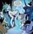 Size: 1400x1438 | Tagged: safe, idw, official comic, applejack, fluttershy, princess celestia, princess luna, rainbow dash, twilight sparkle, alicorn, pony, friendship is magic #17, g4, my little pony: friendship is magic (idw), spoiler:comic, eyeshadow, female, injured, mare, twilight sparkle (alicorn)