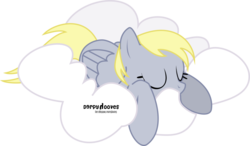 Size: 1024x600 | Tagged: safe, artist:oobrushstrokeoo, derpy hooves, pegasus, pony, g4, cloud, eyes closed, female, hooves, lying on a cloud, mare, on a cloud, prone, simple background, sleeping, solo, transparent background, wings