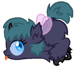 Size: 291x263 | Tagged: safe, artist:firepony-bases, artist:starryoak, oc, oc only, oc:pupa puff, changeling, hybrid, g4, blue changeling, interspecies offspring, magical lesbian spawn, offspring, parent:oc:fluffle puff, parent:queen chrysalis, parents:canon x oc, parents:chrysipuff, simple background, solo, tongue out, transparent background, vector