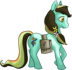 Size: 400x387 | Tagged: safe, artist:ammy-o, oc, oc only, oc:meadow crick, saddle bag, solo