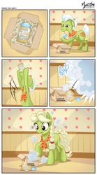 Size: 1100x1980 | Tagged: safe, artist:mysticalpha, granny smith, earth pony, pony, g4, leap of faith, age regression, braid, braided tail, comic, female, magic, mare, poof, solo, tonic, transformation, young granny smith