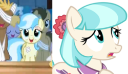 Size: 531x311 | Tagged: safe, coco pommel, cultivar, doctor whooves, pokey pierce, time turner, g4, leap of faith, my little pony: friendship is magic, comparison, not coco