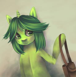 Size: 768x779 | Tagged: safe, artist:pekou, oc, oc only, oc:speckle sprout, pony, unicorn, solo