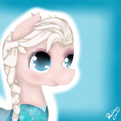 Size: 894x894 | Tagged: safe, artist:grafikfehler, pony, elsa, frozen (movie), gradient background, ponified, solo