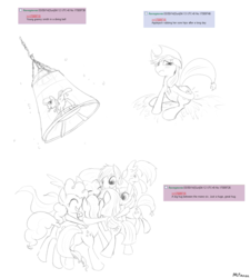 Size: 1268x1408 | Tagged: safe, applejack, fluttershy, granny smith, pinkie pie, rainbow dash, rarity, twilight sparkle, alicorn, pony, g4, 4chan, 4chan screencap, female, mare, requests, sketch, twilight sparkle (alicorn)