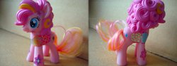 Size: 922x346 | Tagged: safe, pinkie pie, g4, irl, mcdonald's happy meal toys, photo, rainbow power, solo, sticker, toy