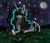 Size: 861x740 | Tagged: safe, artist:thundergalaxy, oc, oc only, capricornia, mare in the moon, moon, night, solo, stars