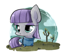 Size: 500x428 | Tagged: safe, artist:kkuyo, maud pie, g4, maud pie (episode), chibi, cute, female, maudabetes, partial background, solo