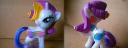 Size: 922x346 | Tagged: safe, rarity, g4, irl, mcdonald's happy meal toys, photo, rainbow power, solo, sticker, toy