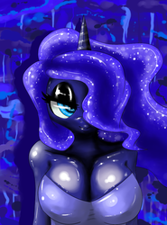Size: 800x1080 | Tagged: safe, artist:snorgastic, princess luna, anthro, g4, breasts, busty princess luna, cleavage, female, solo