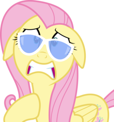 Size: 6000x6391 | Tagged: safe, artist:dasprid, fluttershy, pegasus, pony, g4, it ain't easy being breezies, season 4, absurd resolution, female, floppy ears, mare, simple background, solo, sunglasses, transparent background