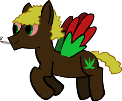 Size: 985x811 | Tagged: safe, artist:videogamehunter, oc, oc only, pegasus, pony, drugs, marijuana, mary jane, solo