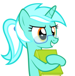 Size: 1021x1026 | Tagged: safe, artist:zacatron94, lyra heartstrings, g4, adorkable, alternate hairstyle, book, cute, dork, female, glasses, lyrabetes, meganekko, nerd pony, ponytail, simple background, solo, transparent background, vector