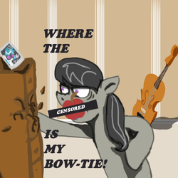 Size: 432x432 | Tagged: safe, artist:pcjoyce, octavia melody, earth pony, pony, ask cloud kicker, g4, ask, background pony, buy some apples, cello, censored, censored dialogue, censored vulgarity, female, mare, musical instrument, novelty censor, solo, tumblr