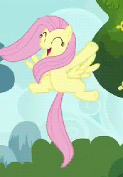 Size: 273x394 | Tagged: safe, screencap, fluttershy, pegasus, pony, g4, it ain't easy being breezies, season 4, animated, cute, female, flapping, flying, shyabetes, solo
