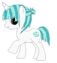 Size: 339x375 | Tagged: safe, artist:xpikachoo, oc, oc only, oc:minty twist, pony, unicorn, solo
