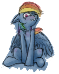 Size: 640x796 | Tagged: safe, artist:sharpy, rainbow dash, g4, female, floppy ears, solo