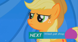 Size: 1393x761 | Tagged: safe, screencap, applejack, g4, leap of faith, my little pony: friendship is magic, meme, youtube caption