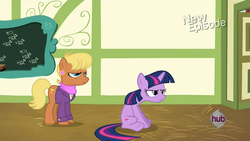 Size: 1280x720 | Tagged: safe, edit, edited screencap, screencap, ms. harshwhinny, twilight sparkle, g4, grumpy twilight, unamused