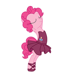 Size: 1024x1041 | Tagged: dead source, safe, artist:mixiepie, pinkie pie, pony, g4, ballerina, ballet, bipedal, clothes, dancing, dress, female, pinkarina, simple background, solo, tutu, white background