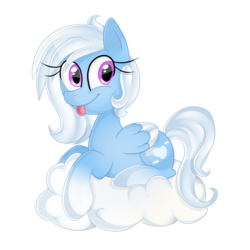Size: 894x894 | Tagged: safe, artist:regkitty, oc, oc only, oc:cloud shaper, pegasus, pony, cloud, female, mare, simple background, solo, tongue out, transparent background