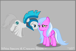 Size: 900x609 | Tagged: safe, artist:jackof-blades, oc, oc only, oc:crescent bloom, oc:white spectre, pegasus, pony, female, male, royal guard, straight
