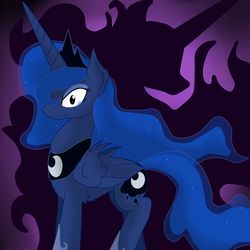 Size: 2400x2400 | Tagged: safe, artist:dazed-and-wandering, nightmare moon, princess luna, alicorn, pony, g4, female, high res, solo
