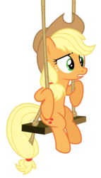 Size: 5000x8726 | Tagged: safe, artist:masem, applejack, earth pony, pony, g4, leap of faith, .svg available, absurd resolution, female, mare, simple background, solo, swing, transparent background, vector