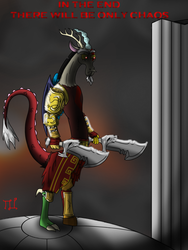 Size: 774x1032 | Tagged: safe, artist:lucandreus, discord, g4, crossover, god of war, god of war iii, male, solo