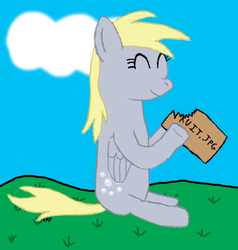 Size: 577x606 | Tagged: safe, artist:cdj, derpy hooves, pegasus, pony, g4, female, fruit, mare, solo