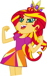 Size: 4219x6811 | Tagged: safe, artist:that1megaleafan, sunset shimmer, equestria girls, g4, absurd resolution, crown, evil, faic, fall formal, fall formal outfits, female, meme, prom queen meme, pure unfiltered evil, simple background, solo, trace, transparent background, vector