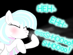 Size: 2048x1536 | Tagged: safe, artist:proponypal, oc, oc only, blushing, mucus, sneezing, sneezing fetish, solo, spray