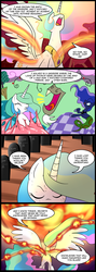 Size: 713x2000 | Tagged: safe, artist:madmax, discord, princess celestia, princess luna, comic:memories of the sun, g4, comic, commission, crossover, doctor who, rings of akhaten