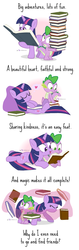 Size: 520x1642 | Tagged: safe, artist:dm29, spike, twilight sparkle, g4, book, comic, duo, spikelove